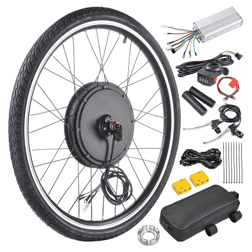 Yescom Electric Bike Conversion Kit 48V 1000W 26" Front Wheel E-Bike Conversion Kit Dual Mode Controller