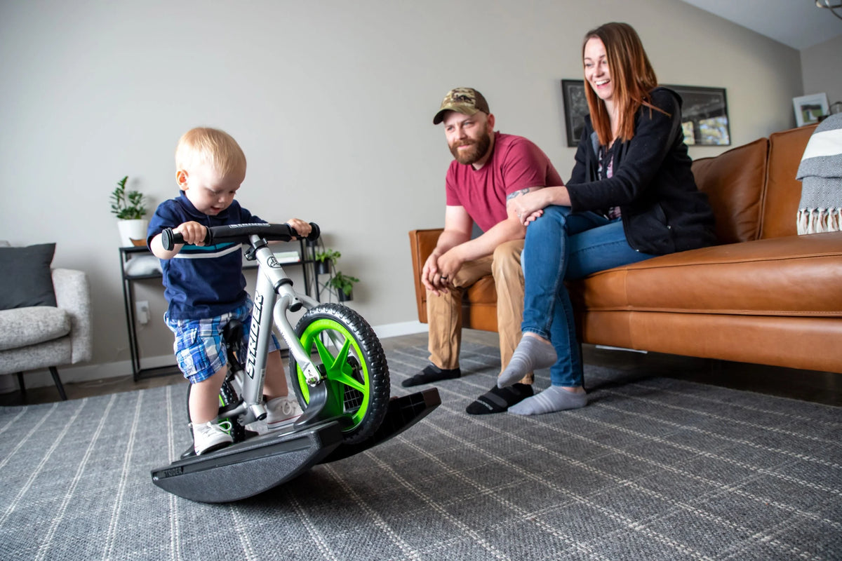 Strider - 12 Pro 2-in-1 Rocking Balance Bike, Ages 6 months to 5 Years - Silver