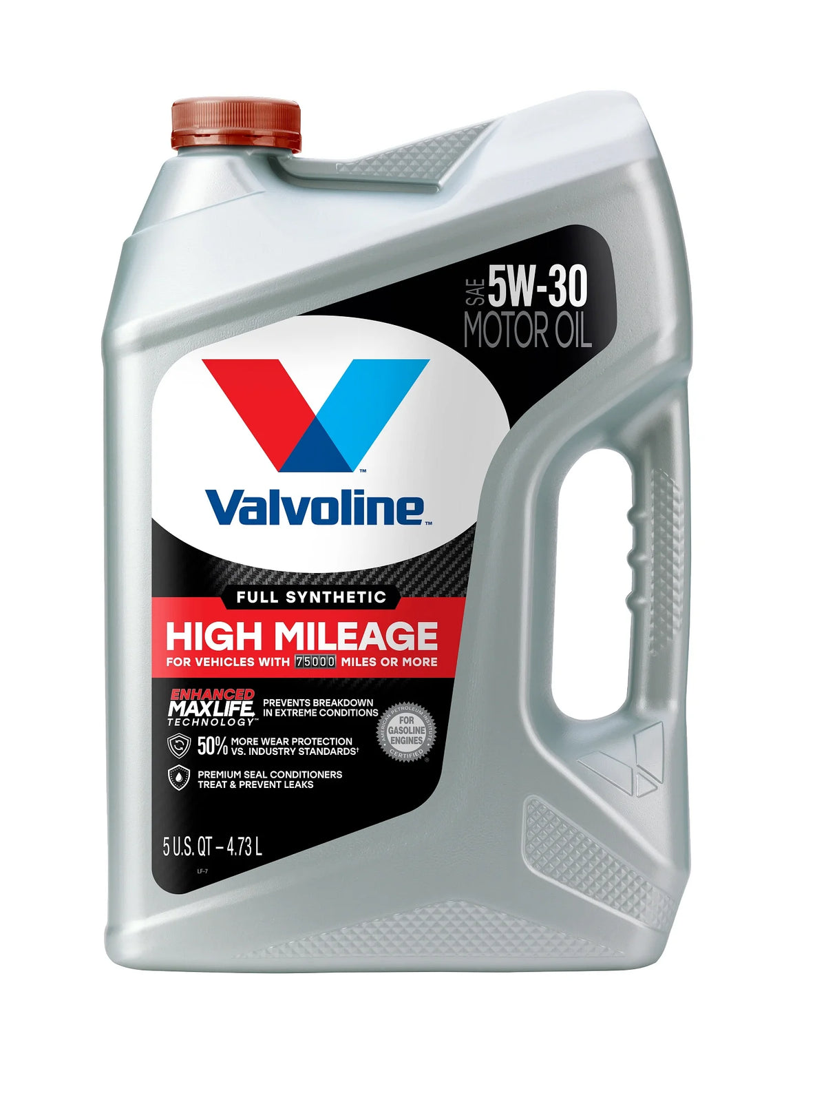 (3 pack) Valvoline Full Synthetic High Mileage with MaxLife Technologyl 5W-30 Motor Oil 5 QT