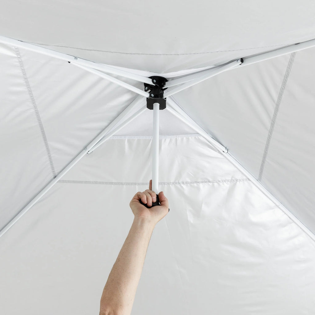 Ozark Trail 10x10 Instant Pop Up Canopy Tent with Simple Push Setup – Straight Leg Pop-Up Tent for Tailgating, Camping & Events, White