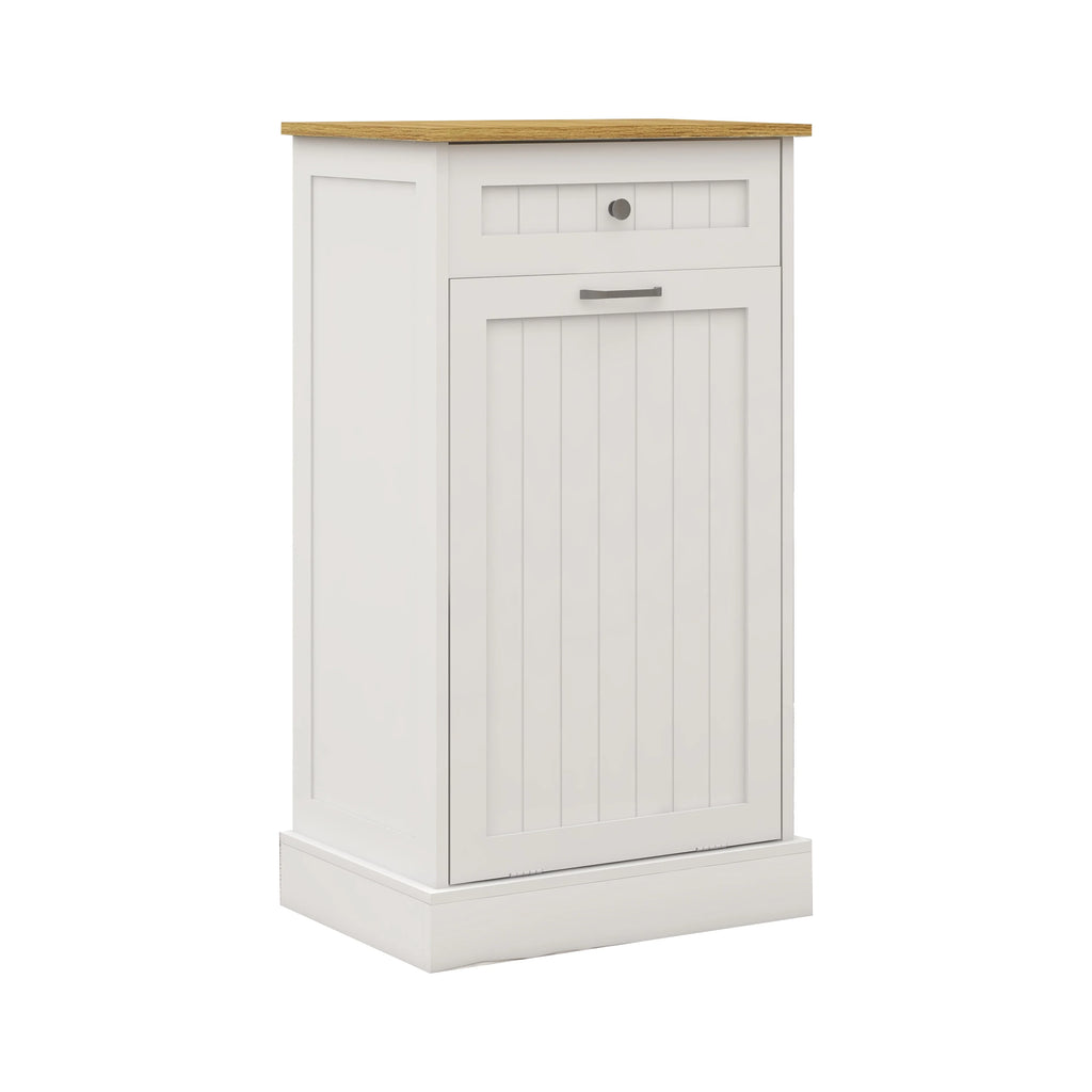 Tilt Out Trash Bin Cabinet 13 Gallon Pet Proof Trash Can Holder Kitchen Island Without Garbage Bin or Tilt Out Laundry Hamper,Hidden Trash can Cabinet Pull Out