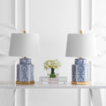 Safavieh Bodin Traditional 23 in. H Table Lamp, Blue/White, Set of 2