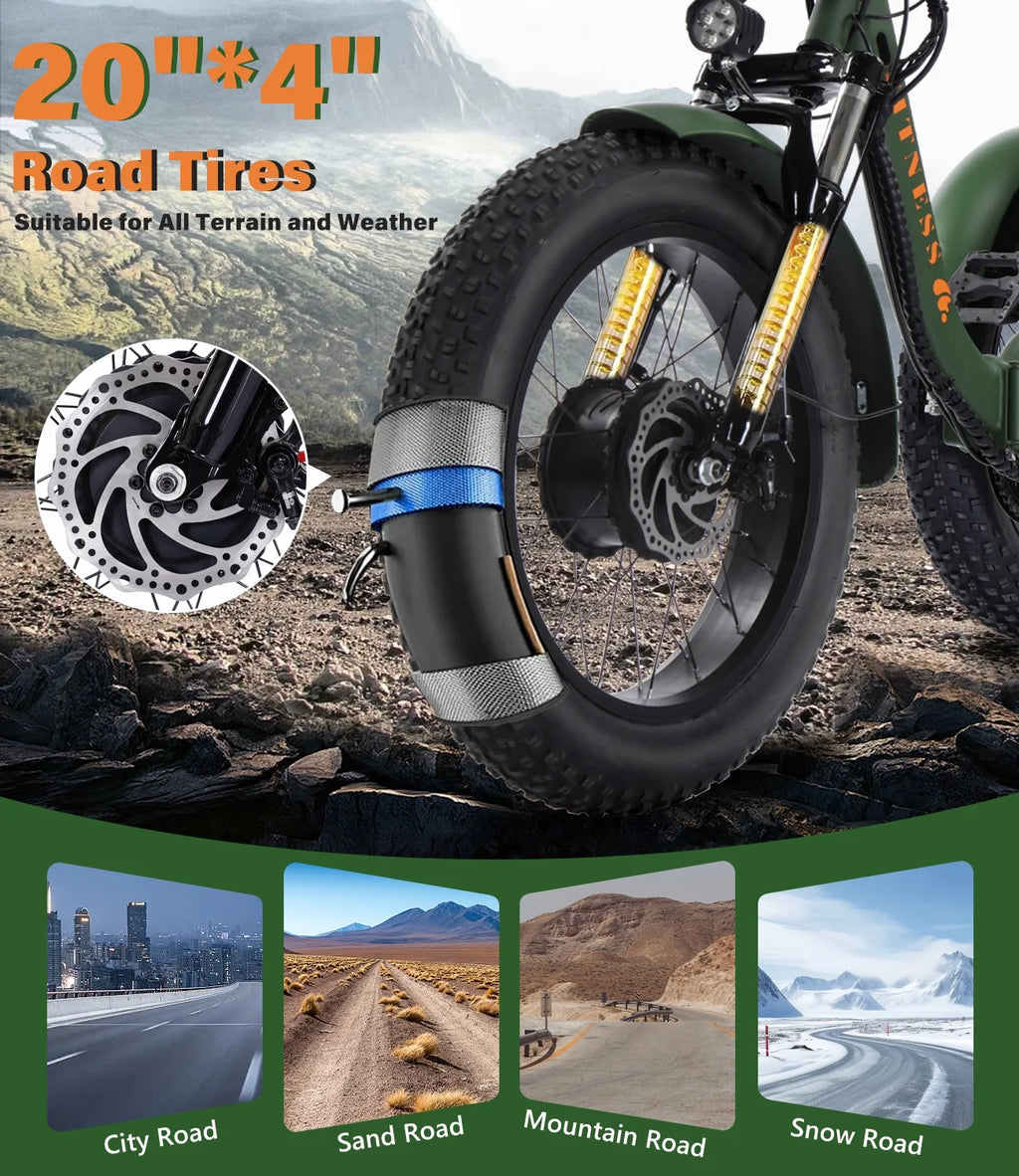 YEBEI Electric Tricycle for Adults Folding E-Trike Motorized Tricycle Electric 3 Wheels Trike Powerful 500W Motor Electric Tricycle 48V15AH Lithium Battery Max 20MPH 20*4.0�� Fat Tire Orange