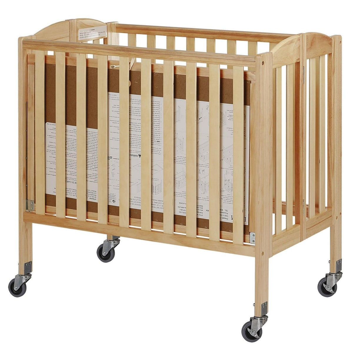 Dream On Me Birch 3-in-1 Folding Portable Mini Crib. Natural