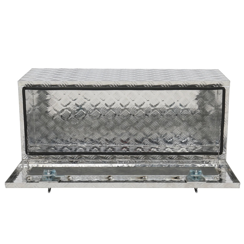 GZXS 36" Aluminum Storage Box Truck Underbody Toolbox Trailer RV Tool Heavy Duty Aluminum Tool RV ATV Trailer Storage Boxes W/Locks Keys Silver (36" x 18" x 17")