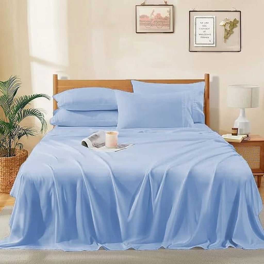 1000 Thread Count 4-Piece 100% Egyptian Cotton Bed Sheets Luxury Hotel Sheets Fits Mattress Upto 21" Deep Pocket, Twin XL Size - Burgundy Solid