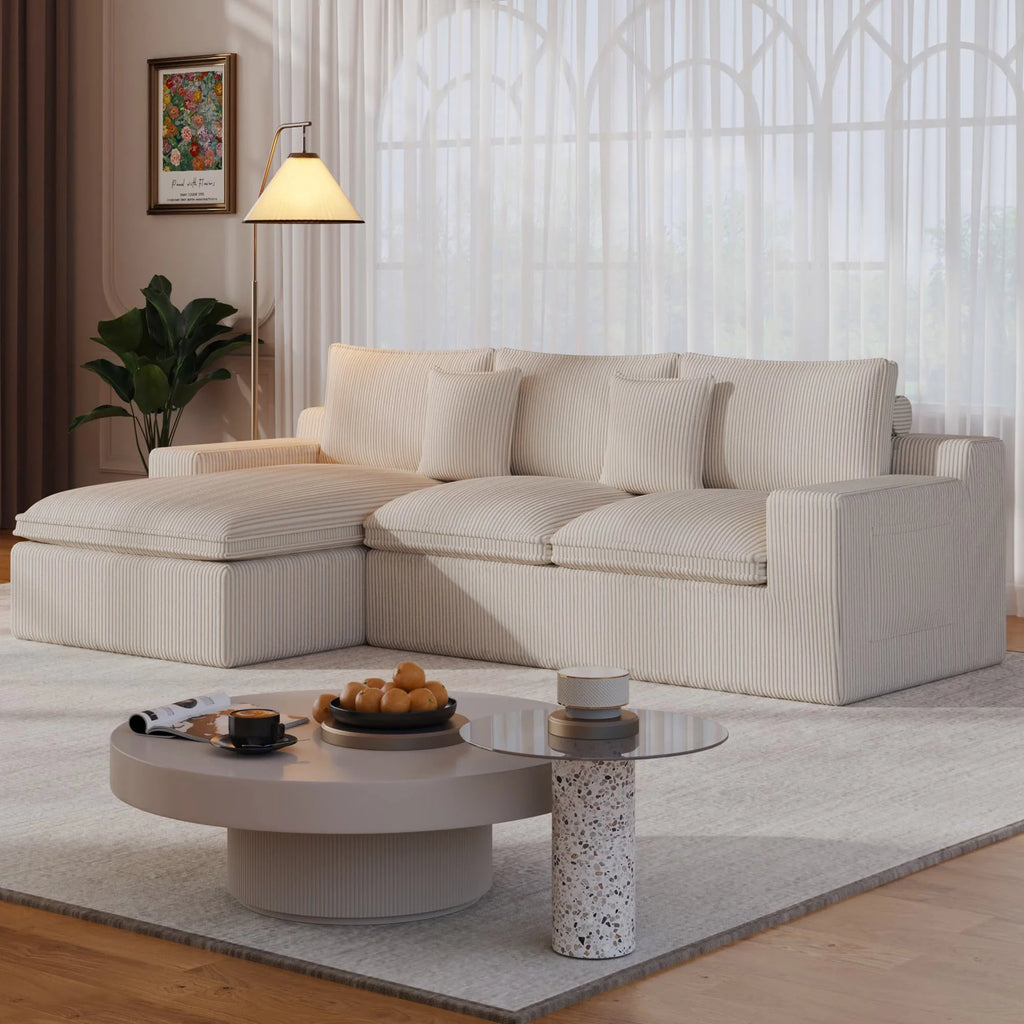 108�� Modular Sectional Sofa, Cloud Sectional Couch with Deep Seat, Modern Modular L-Shape Sofa Couch with Chaise,Upholstered Couches for Living Room Bedroom