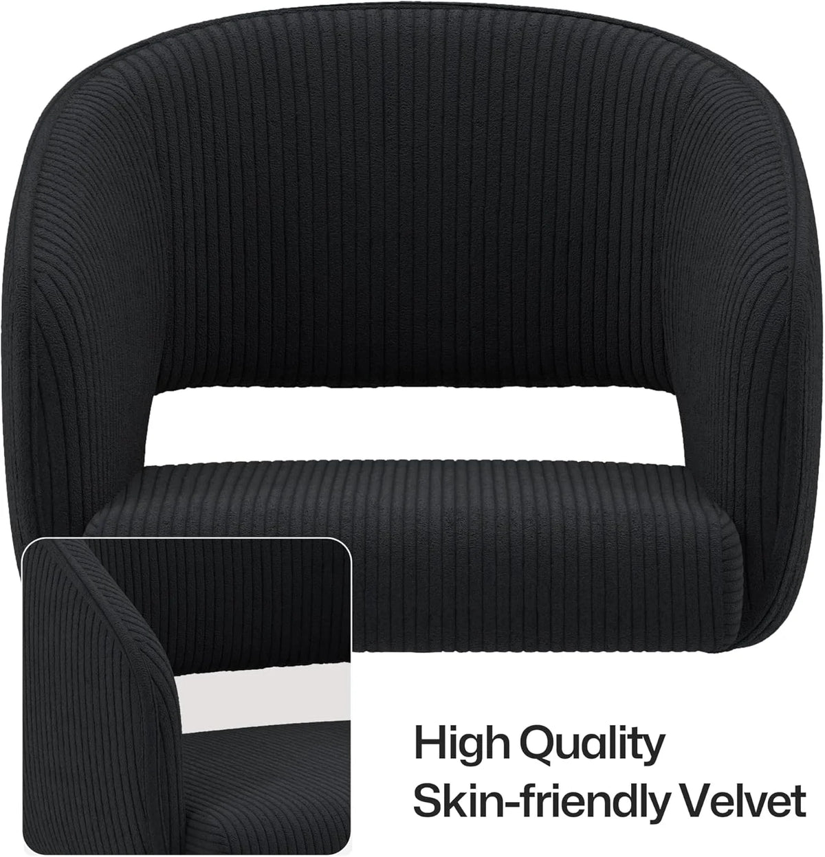 Home Office Swivel Desk Chair, Modern Velvet Vanity Chair, Height Adjustable Armchair with Gold Base, Ergonomic Office Chair for Task Study Computer Room, Beige
