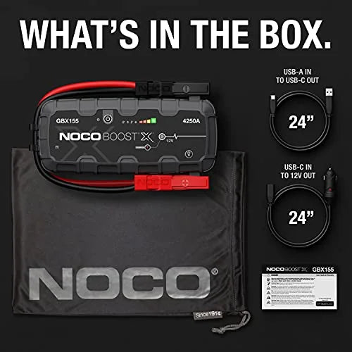 NOCO Boost X GBX155: 4250A 12V UltraSafe Portable Lithium Jump Starter