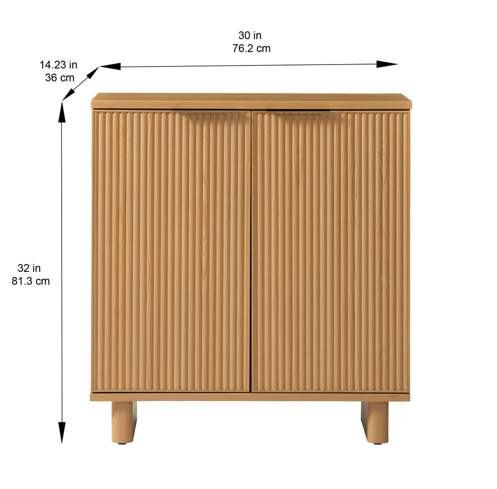 Better Homes & Gardens Lillian Fluted Accent Cabinet, Natural Pine Finish