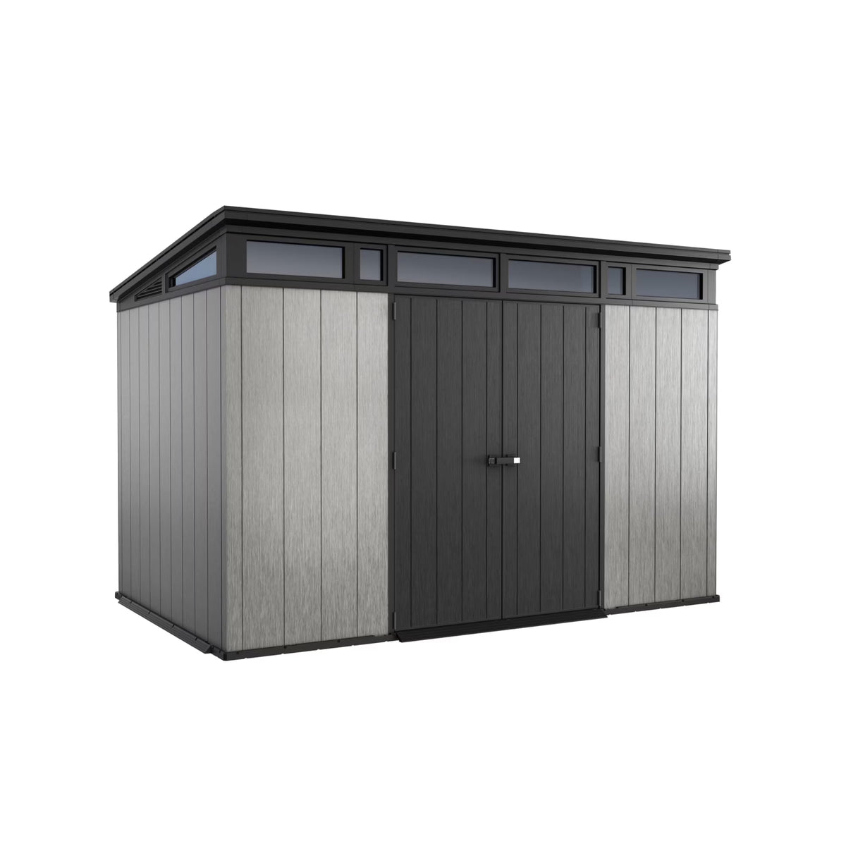 Keter Artisan 9x7 Foot Large Outdoor Shed & Floor w/Modern Design, Grey