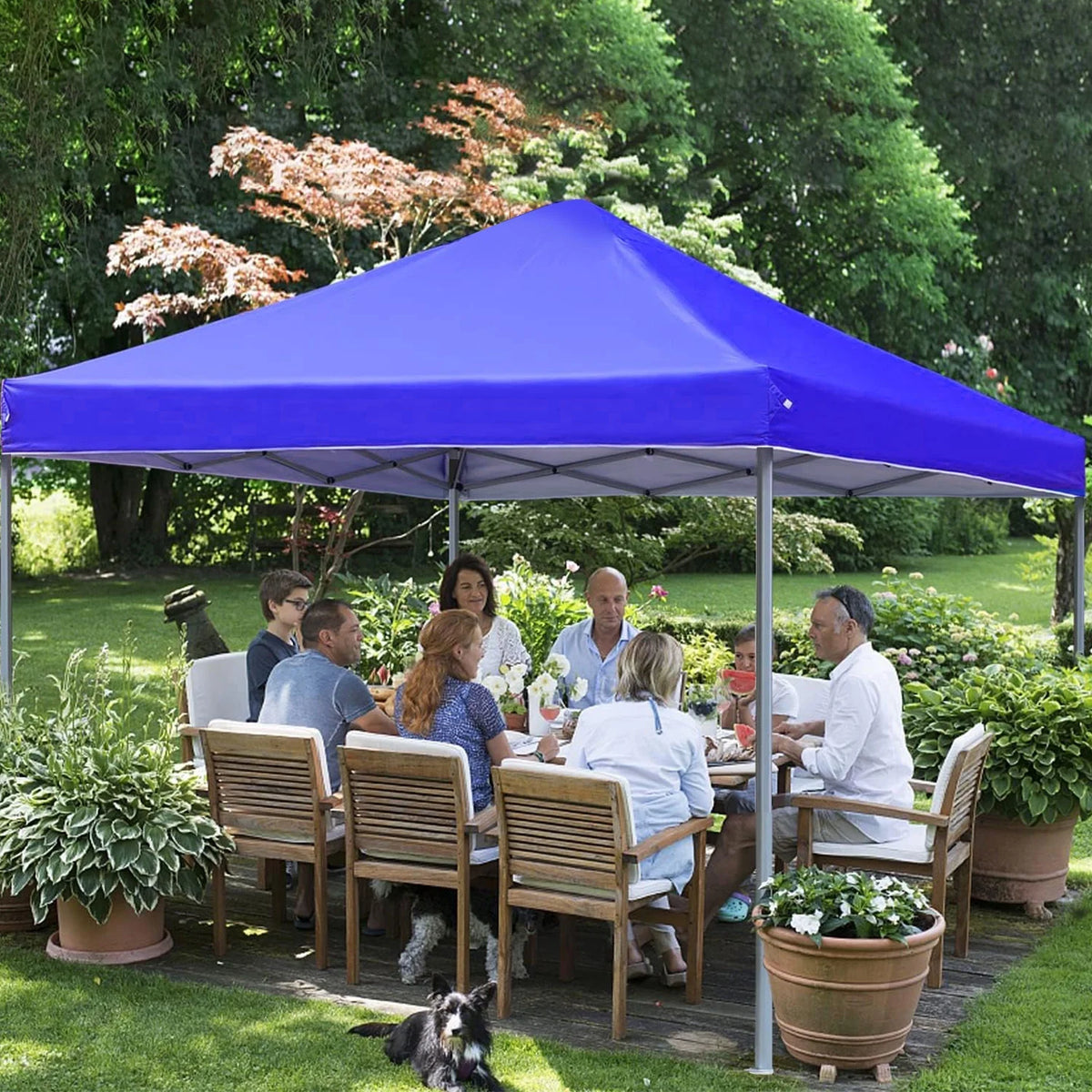 GVDV Canopy Tent, 10x10 ft Easy Pop up Outdoor Canopy Tent, Portable Straight Leg Gazebo Instant Canopy, Blue