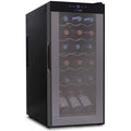 NutriChef Digital Electric 18 Bottle Thermoelectric Wine Chiller Cooler, Black