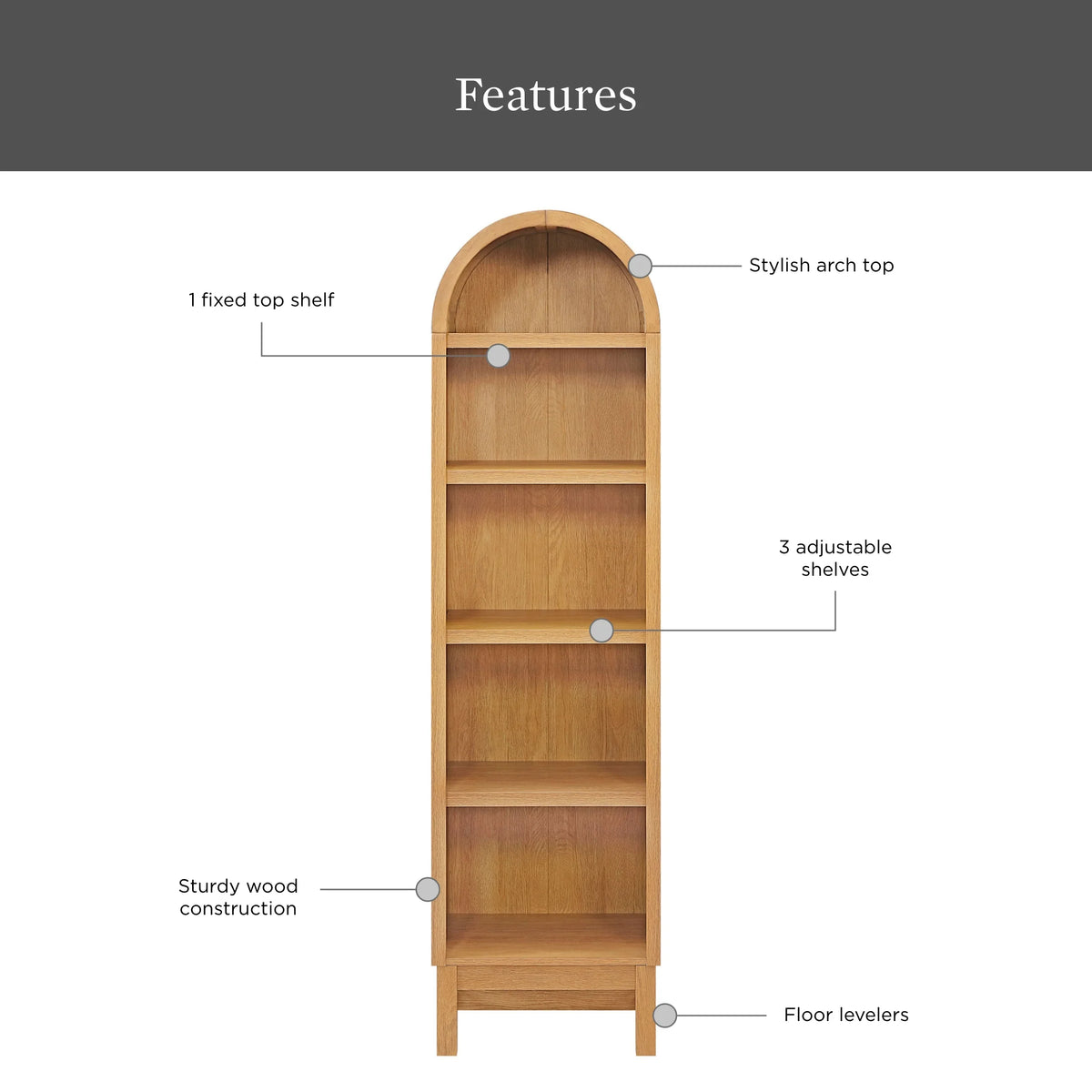 Better Homes & Gardens Juliet Narrow Arch Bookcase, Deep Green and Light Honey