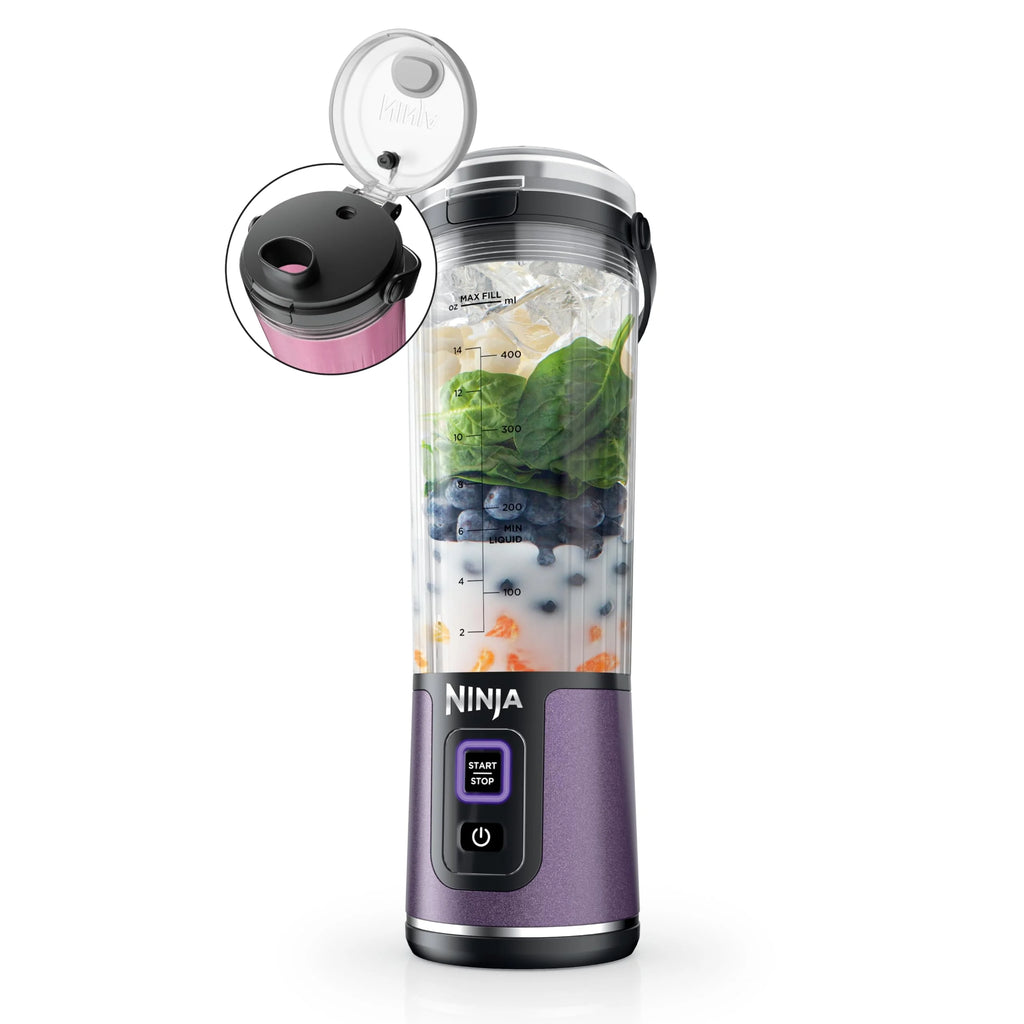 Ninja Blast Portable Blender, Cordless, 18oz. Vessel, Personal Blender for Shakes & Smoothies, BPA Free, Leakproof Lid & Sip Spout, USB-C Rechargeable, Dishwasher Safe Parts, Metallic Purple,