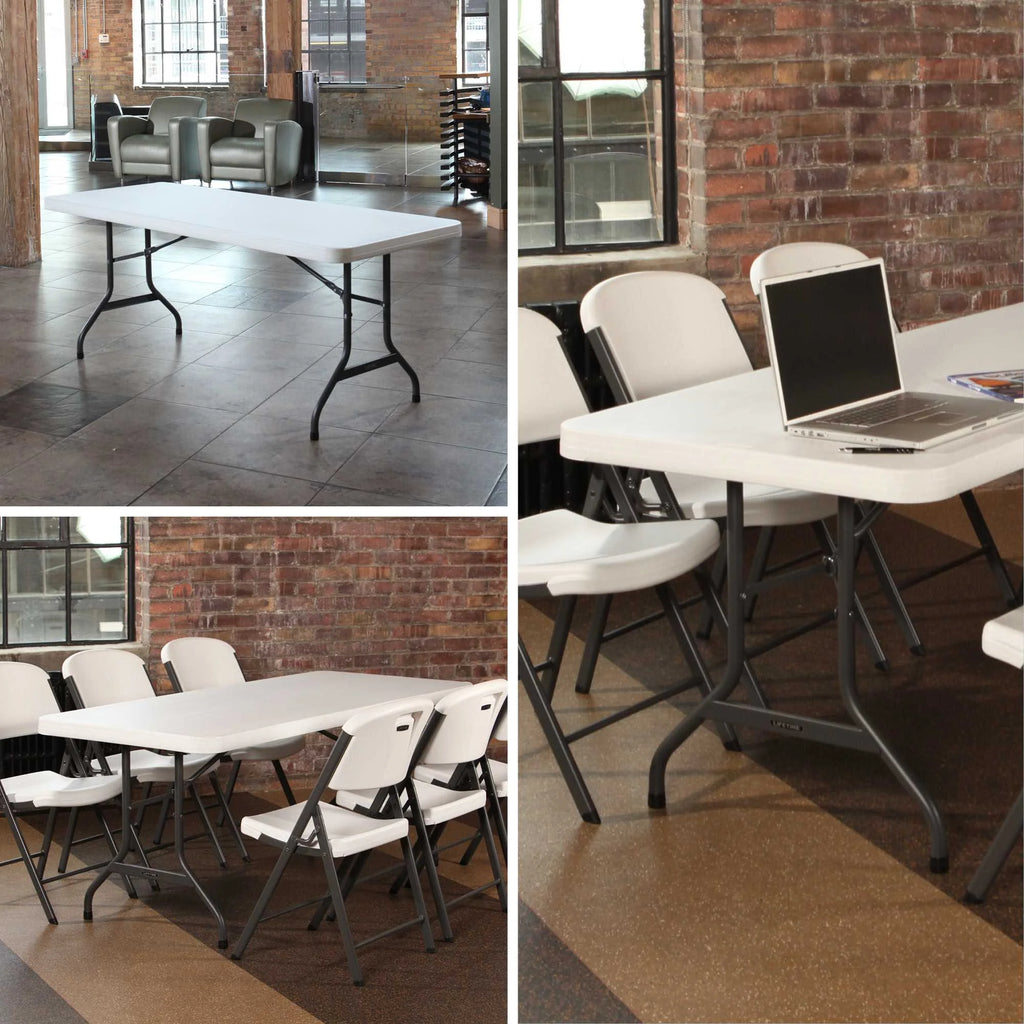 Lifetime 6' Commercial Grade High-Quality Folding Table, White
