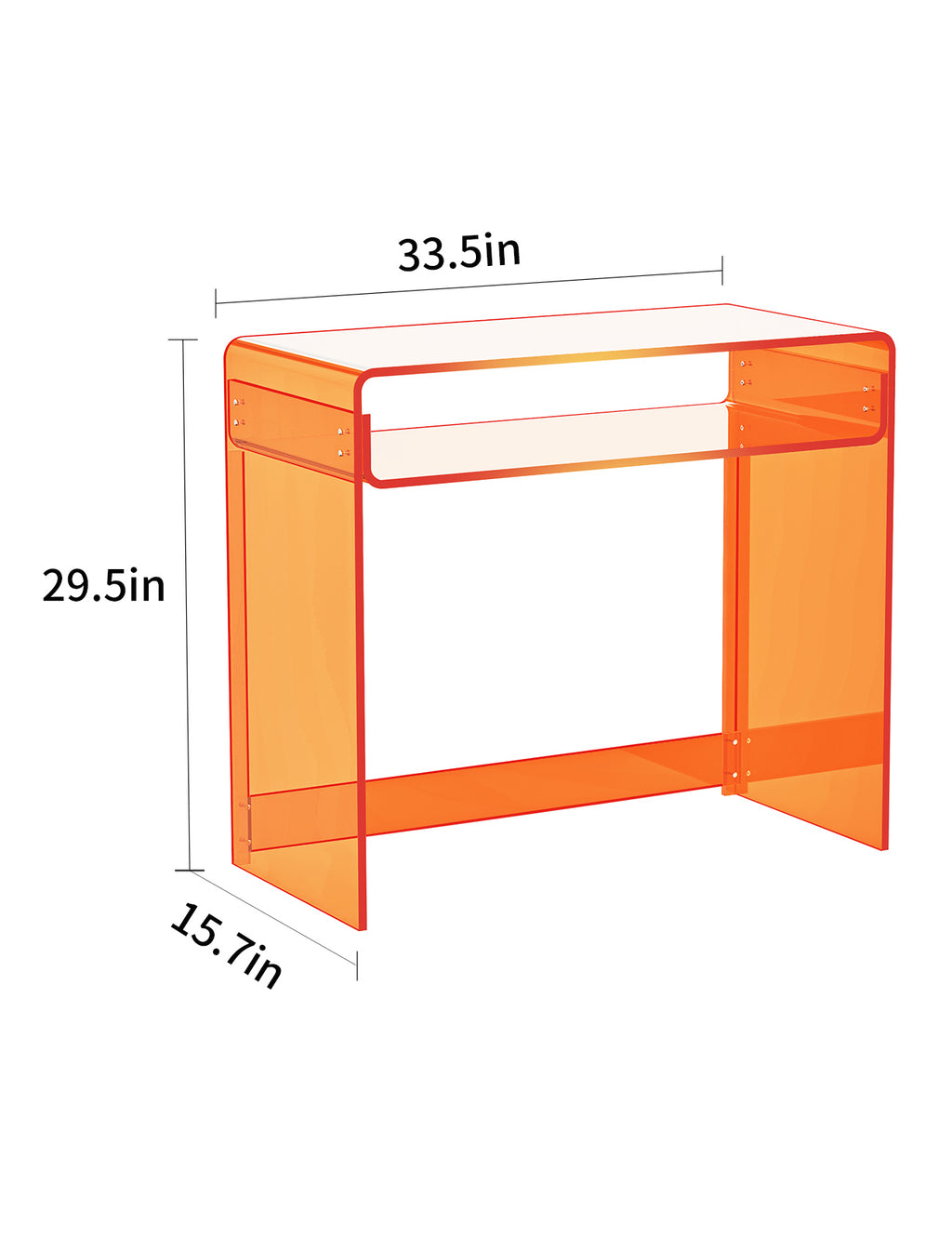 Solaround Acrylic Modern and Sleek Computer Office Desk, Clear