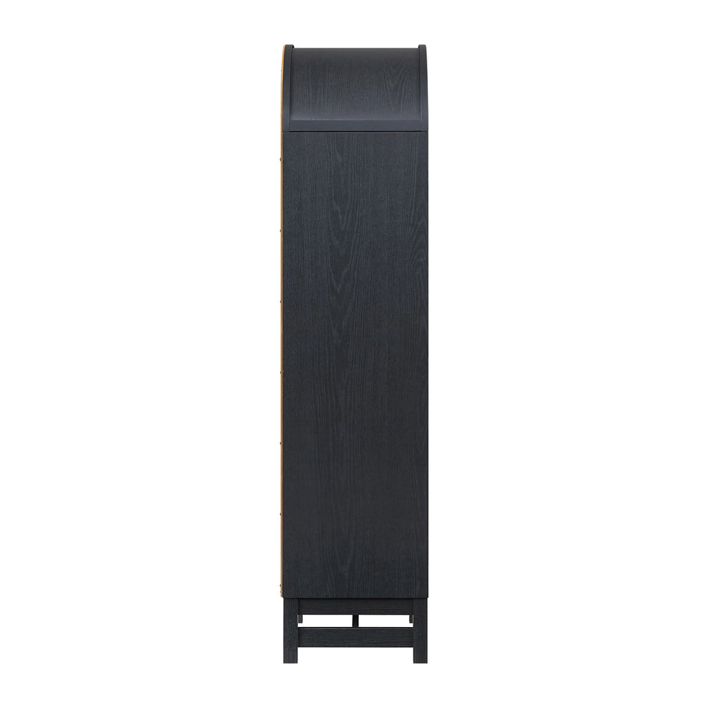 Better Homes & Gardens Juliet Narrow Arch Bookcase, Rich Black and Light Honey