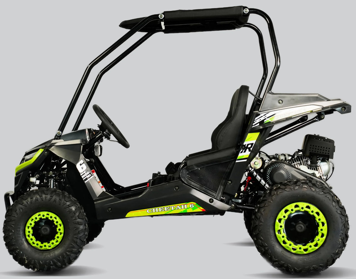 TrailMaster Cheetah 6 Youth Go-Kart - 163cc 5.5HP Engine, 4-Point Safety Belt, Remote Kill, Speed Governor, Suitable for Kids 6-12. with Pre-Assembled Version Now! (Pre-Assembled, Blue)