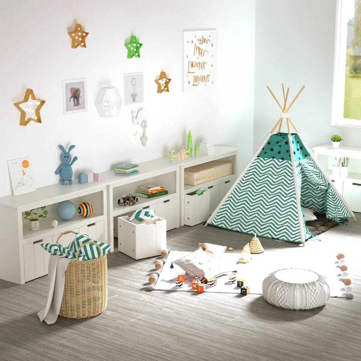 Homfa Kids Toy Storage, Cubes Storage Bins with 3 Drawers, White Toy Box with Shelves and Wheels