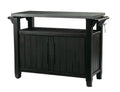 Keter Unity XL Resin Serving Station, All-Weather Plastic and Metal Grill, Storage and Prep Table, Graphite