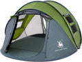 4 Person Easy Pop Up Tent,9.5’X6.6’X52'',Waterproof, Automatic Setup,2 Doors-Instant Family Tents for Camping, Hiking & Traveling