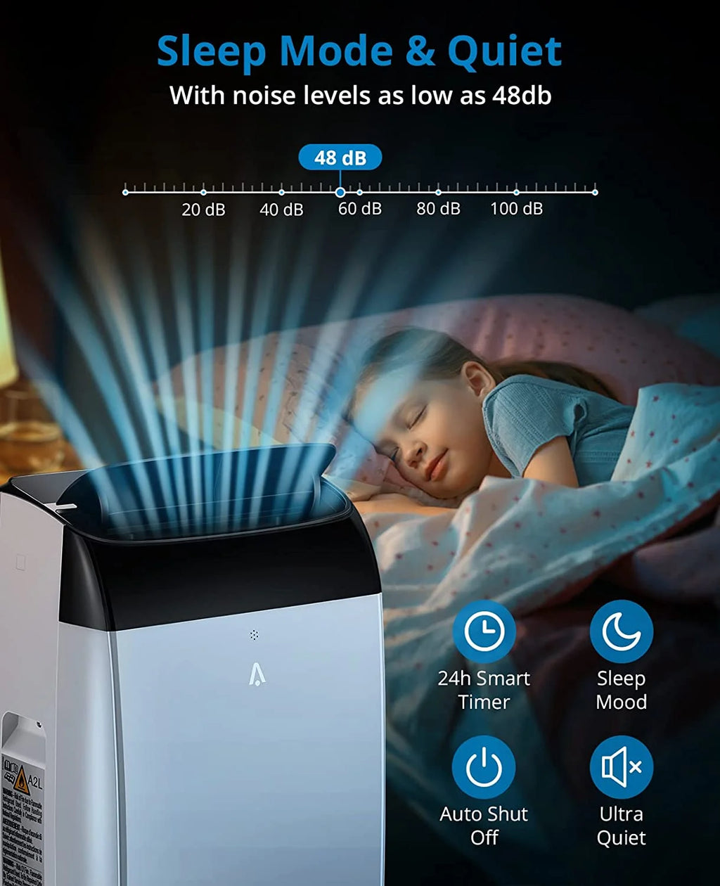 EastVita 10000 BTU Air Conditioner Portable for Room, 3-in-1 AC Unit, Dehumidifier and Fan, Air Conditioners with Remote Control & Window Kit, Sleep Mode, LED Display, Cooling Room up to 450 Sq.ft