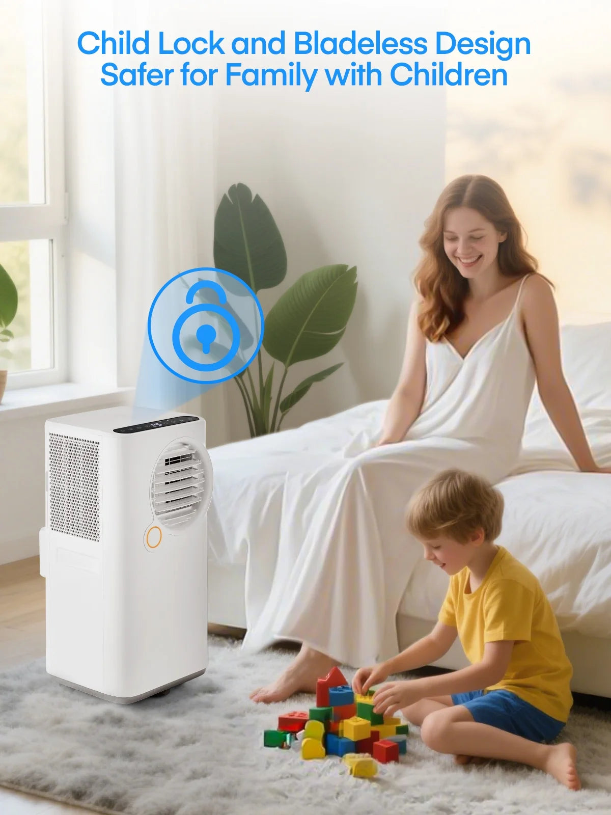 FOHERE 12000 BTU Portable Air Conditioner for Room Cooling and Heating, Covers up to 550 Sq. Ft, 4 IN 1 All Season AC Portable Air Conditioner with Remote Control and Window Kit, White