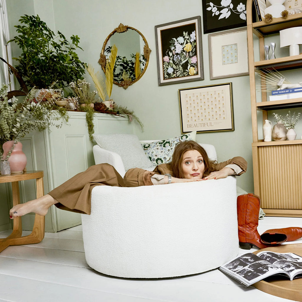 Beautiful Drew Stowaway Coffee Table with Storage by Drew Barrymore, Cream