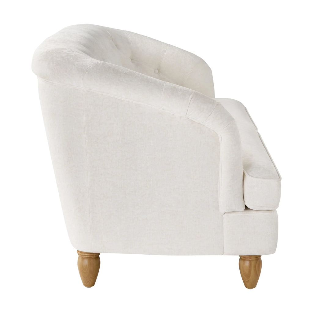 The Pioneer Woman Laurel Tufted Sofa, Cream Velvet, 79.53 in