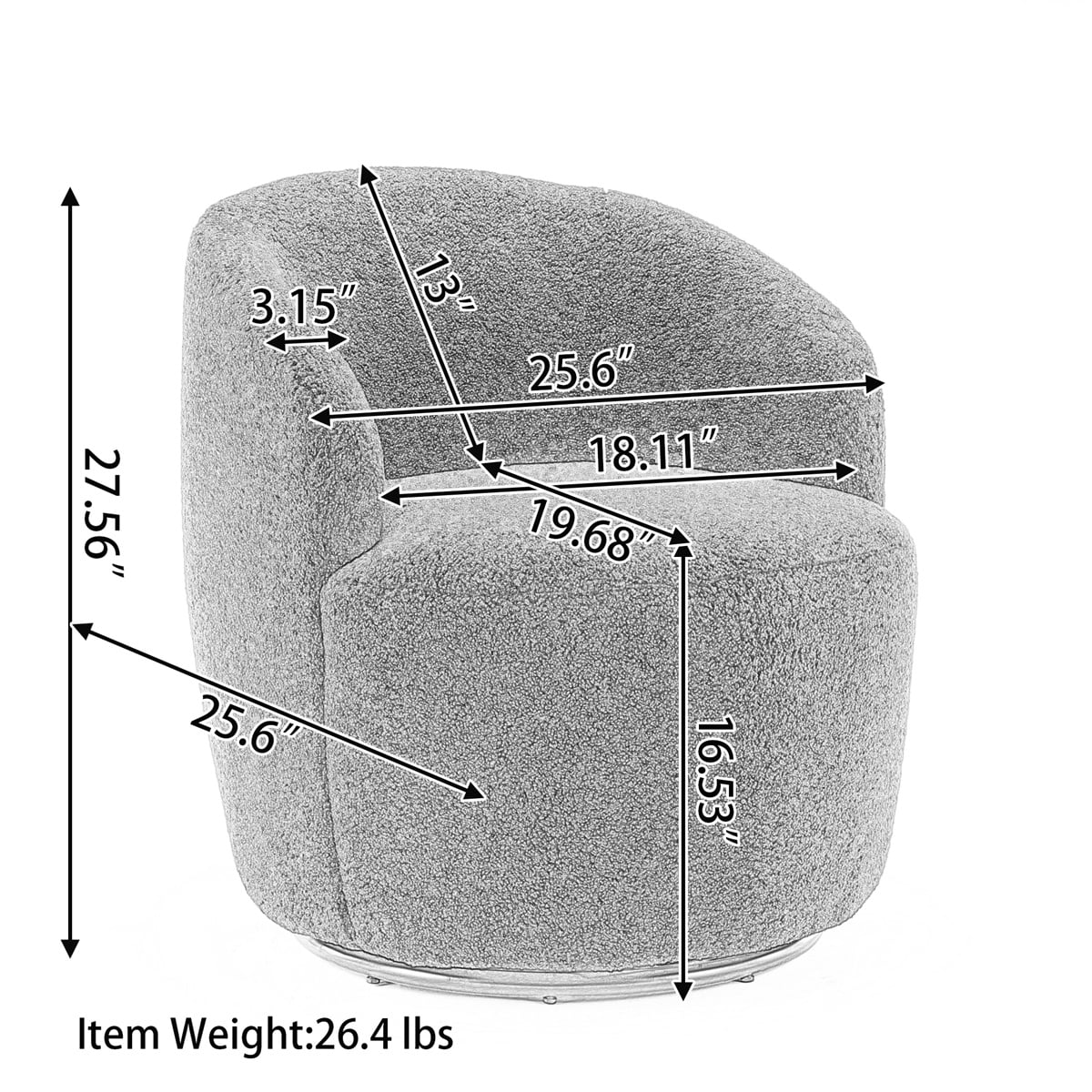 Swivel Accent Chair,Modern 360°Swivel Barrel Chair Leisure Chair,Accent Round Barrel Chair Reading Chair,Round Bucket Arm Chair with Comfy Tufted Back for Living Room Bedroom,Light Pink
