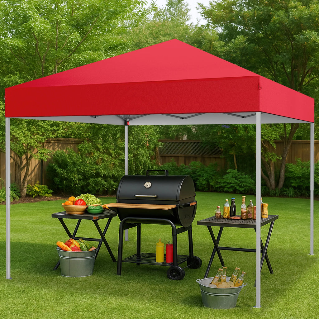 GVDV Canopy Tent, 10x10 ft Easy Pop up Outdoor Canopy Tent, Portable Straight Leg Gazebo Instant Canopy, Blue