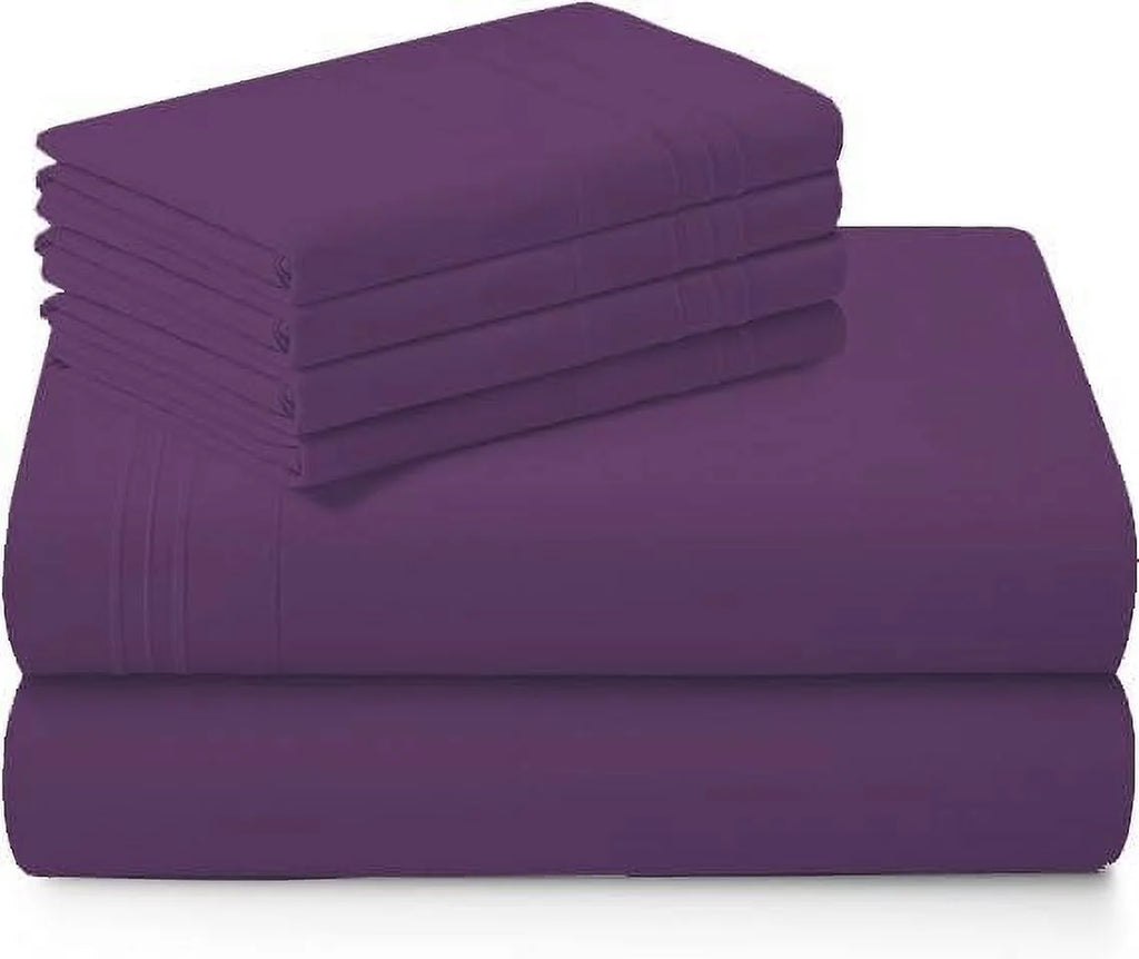 1000 Thread Count 4-Piece 100% Egyptian Cotton Bed Sheets Luxury Hotel Sheets Fits Mattress Upto 21" Deep Pocket, Twin XL Size - Burgundy Solid