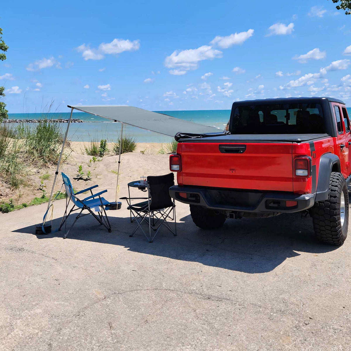 Yescom Vehicle Awning with Blackout Coating 6.6x8.4' Car Roof Rack Overlanding Shade for SUV Camping Travel