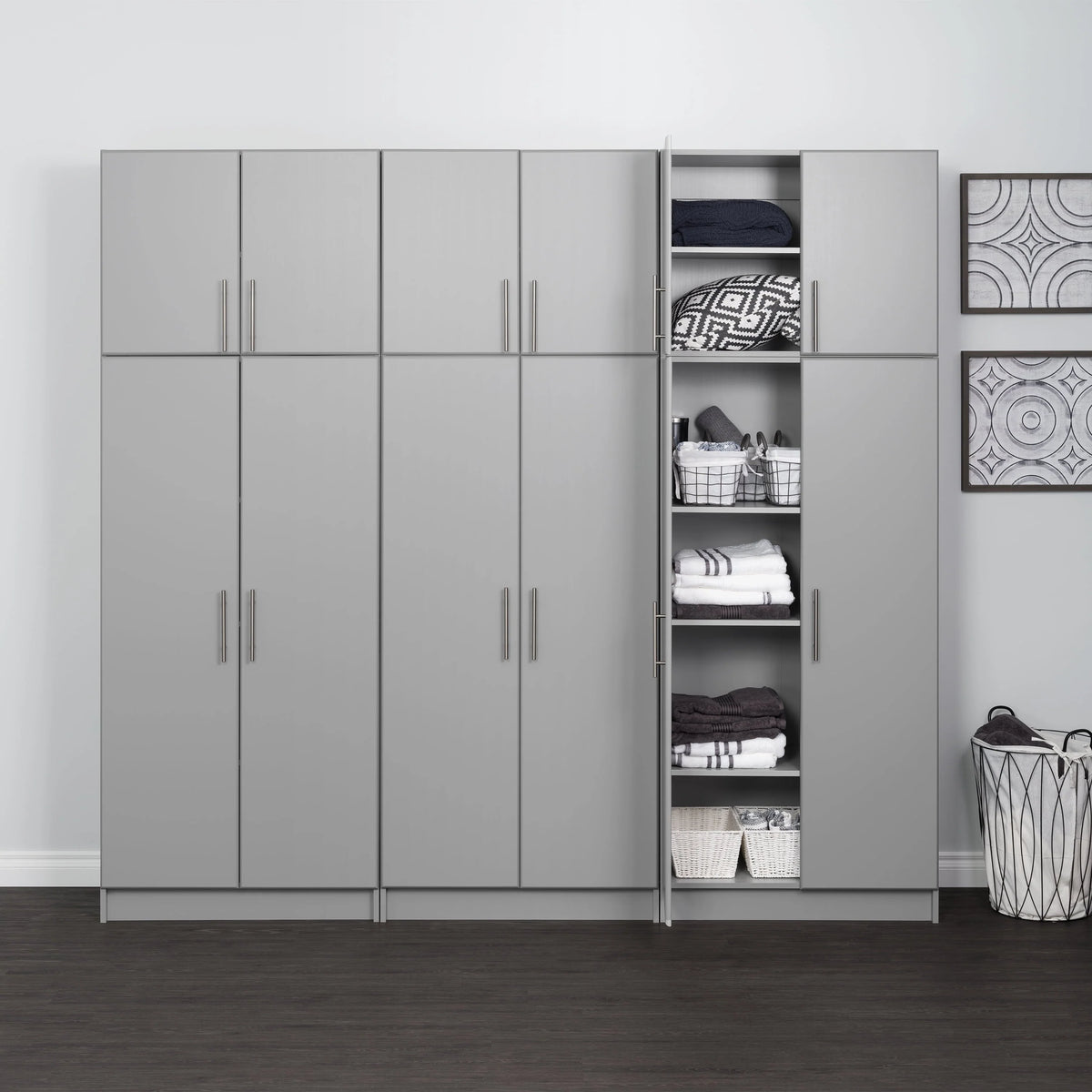 Prepac Elite 2 Door Standing Storage Cabinet, Light Gray