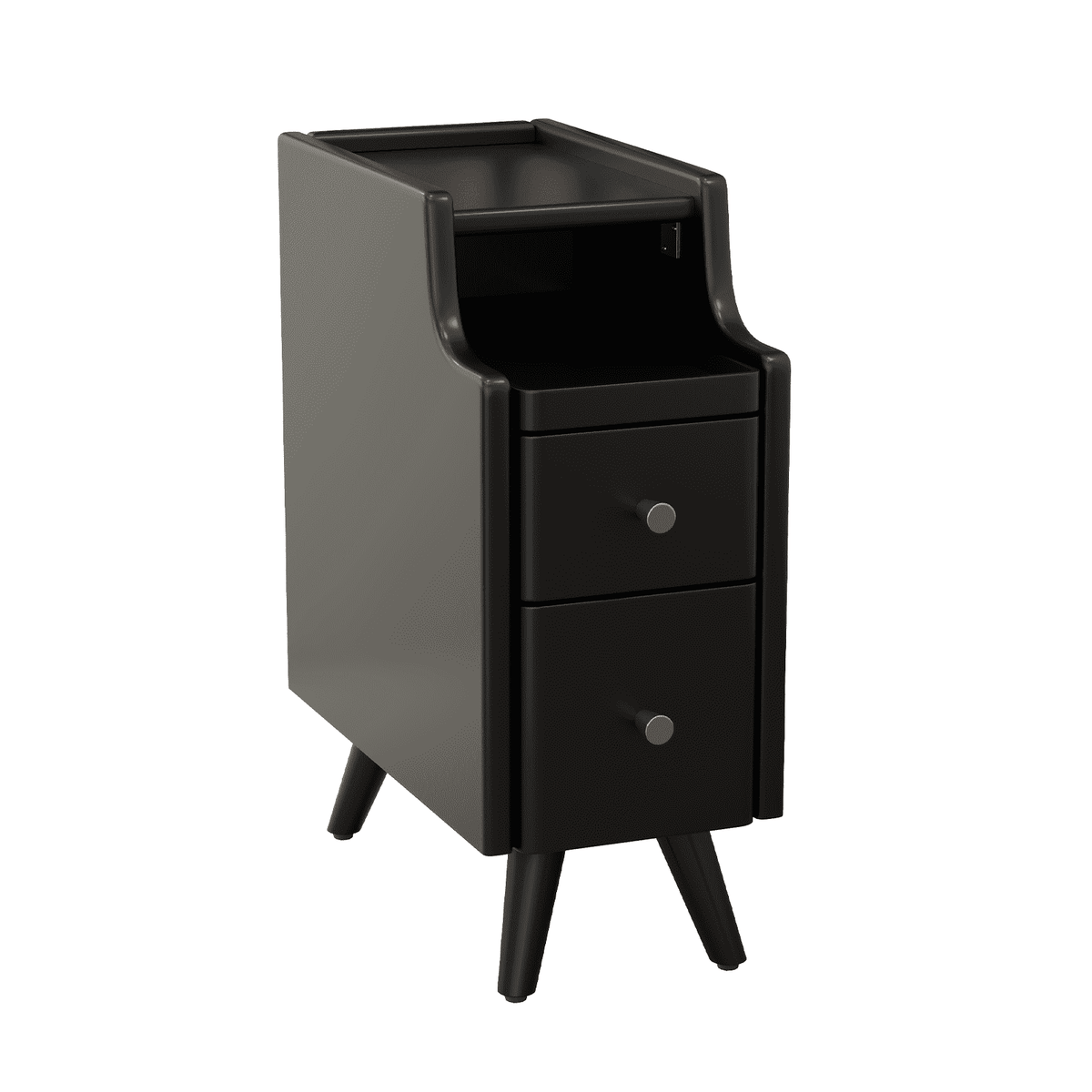 Small Nightstand,Solid Wood Nightstand with Drawers, Walnut Bedside Table for Bedroom