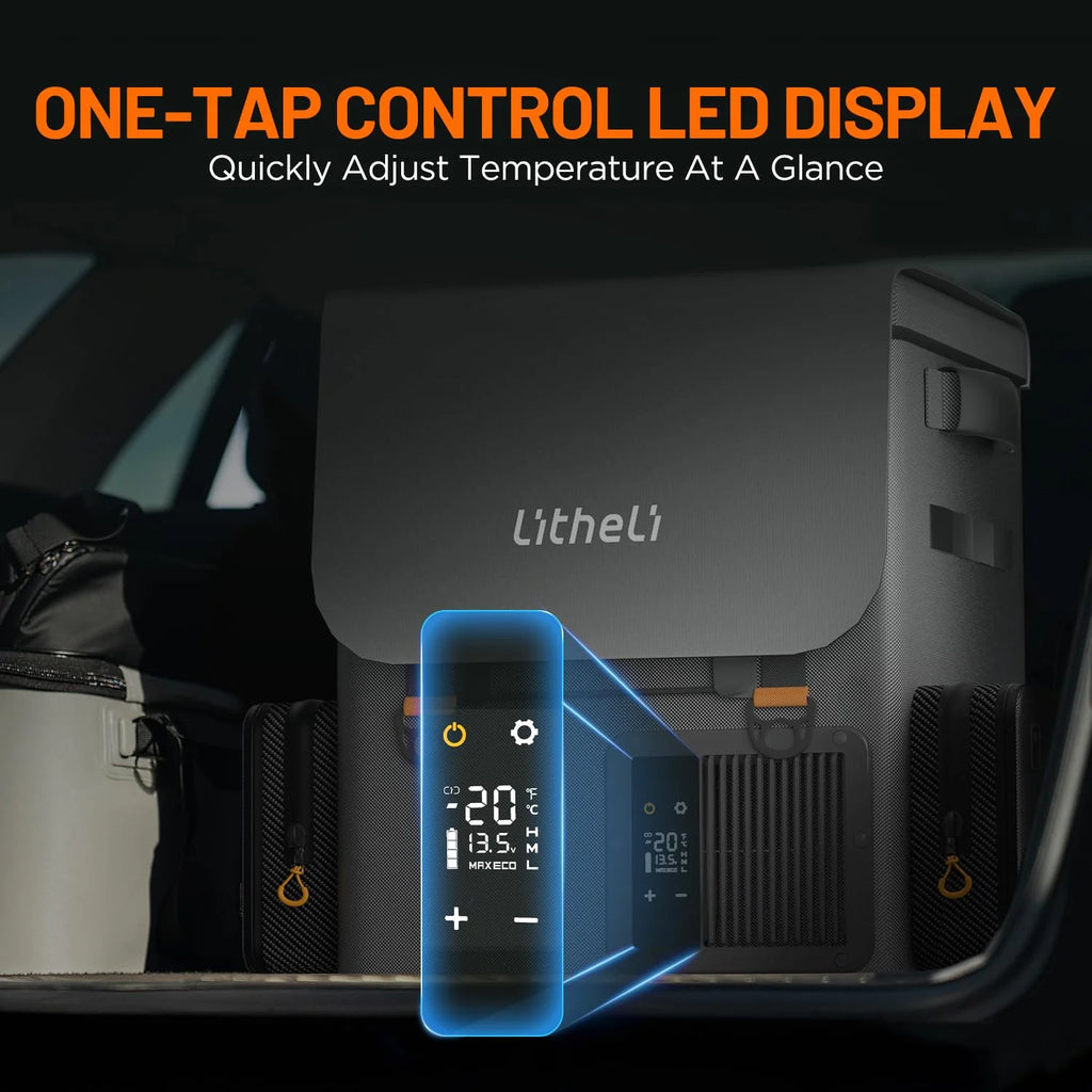 Litheli 16L Backpack Refrigerator, Portable Electric Fridge Freezer Compressor Cooler for Fast Cooling Down to -4��F with Ergonomic Backpack Design for Camping, Road Trips, RV, Boat, Beach