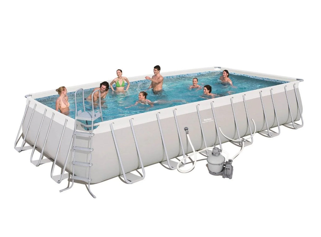 Bestway 24' x 12' x 52" Rectangular Frame Above Ground Swimming Pool Set