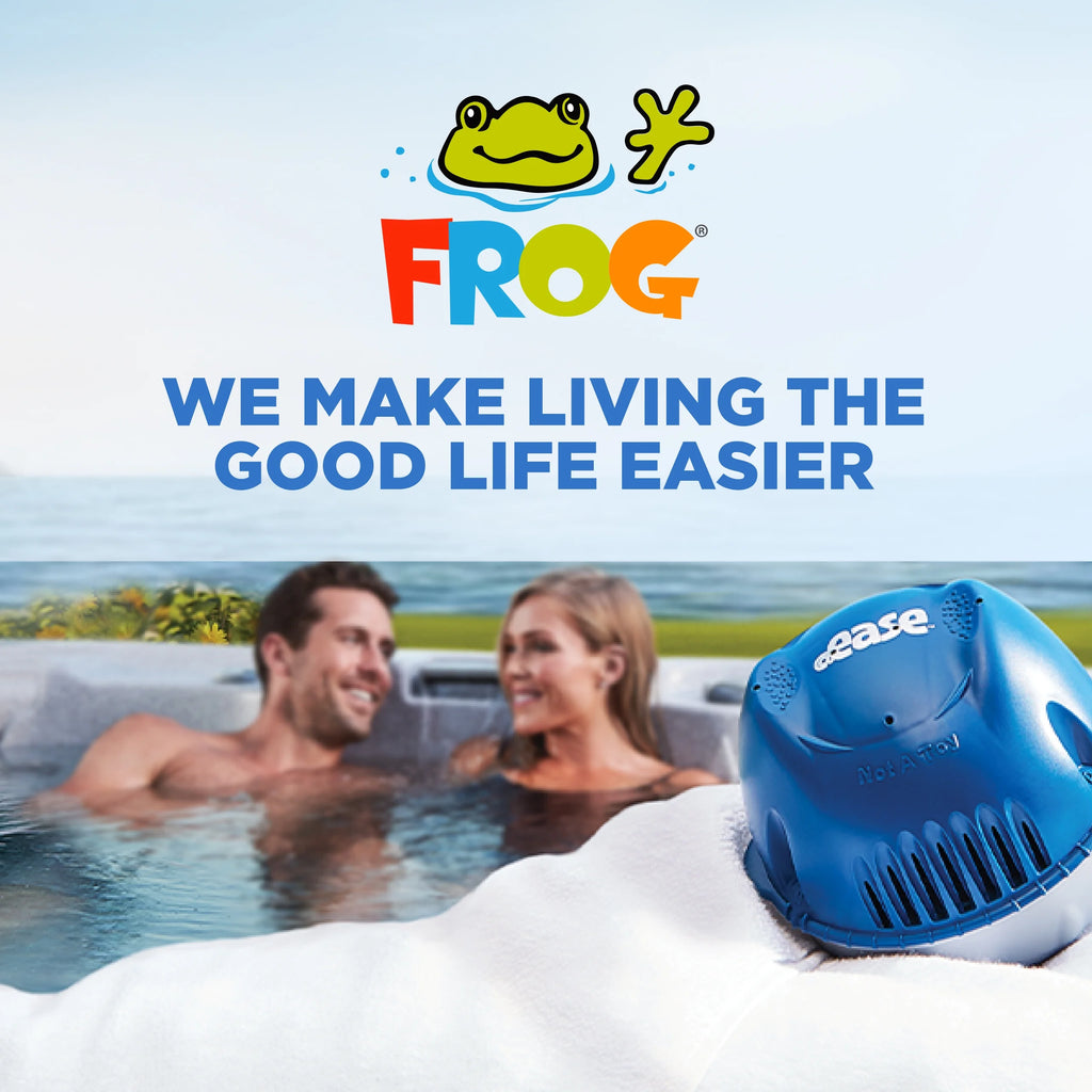 FROG @ease Floating System + 3 Pack of SmartChlor Replacements + 3 FROG Maintain Non-Chlorine Shock Treatments for Hot Tubs
