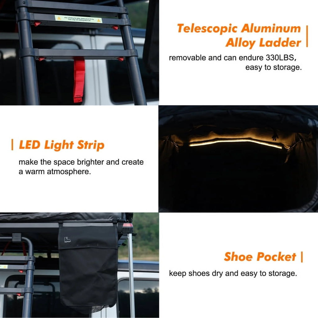 ILANDER Lite Cruiser Roof Top Tent 120cm, Entry level Overland Aluminium Fold Out Style Car Roof Tent for Sedan Van SUV Truck Camping Waterproof,Windproof ,Sturdy