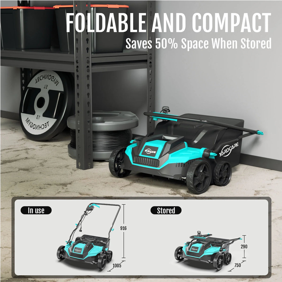 2-in-1 Scarifier and Dethatcher �C Deep Soil Revitalization with High-Torque Motor, Adjustable Depth Control, Dual Safety Switch & Removable 10.5-Gallon Thatch Bag