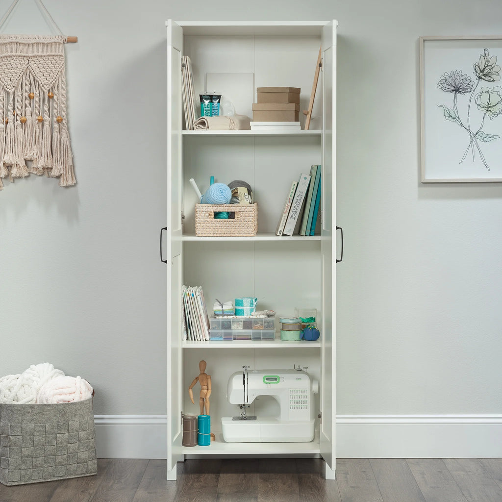 Sauder Two-Door Storage Cabinet, White Finish