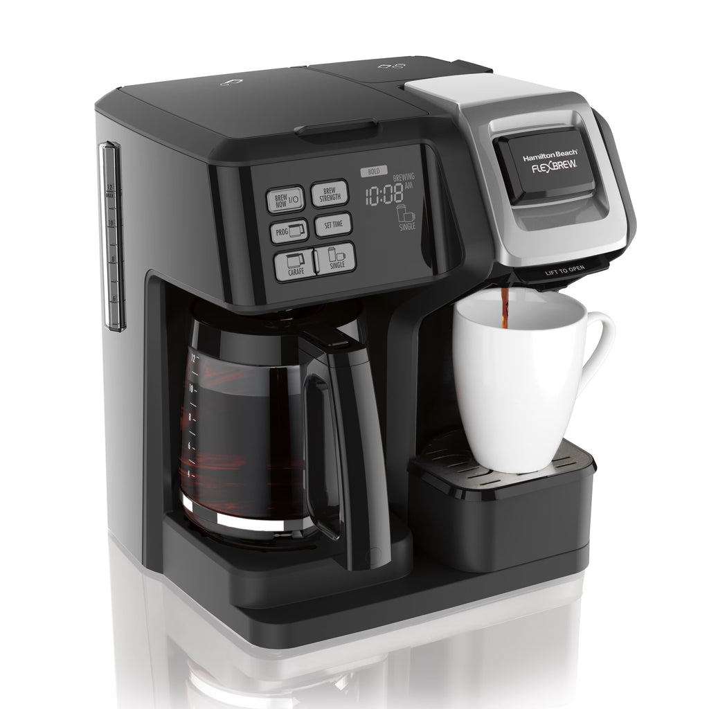 Hamilton Beach FlexBrew Trio Coffee Maker, Single-Serve, Black & Silver, Model 49954